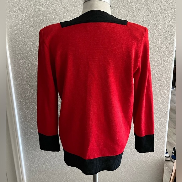 Vintage Givenchy knitwear Red and Black blazer Open Jacket women’s size M/ L - Picture 2 of 6